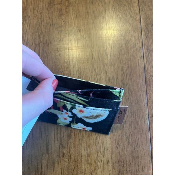 Rip Curl Tropical Floral Card Holder Wallet Black Hawaiian Print‎ Mini Wallet - Picture 5 of 6